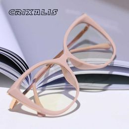 Sunglasses Frames CRIXALIS Cat Eye Blue Light Blocking Glasses Women Prescription Eyewear Frame Ladies Fashion Computer Eyeglasses Female UV400 T2201114