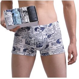 Underpants 4 Pcslot Cotton Mens Briefs Designer Male Comfortable Boxer Shorts Printed Panties Breathable Plus Size Underwear L4XL 221115