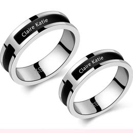 CK black ceramic plain ring lovers' net red same style ring high-end Jewellery Christmas Valentine's Day giftpromise rings for couplesengagement