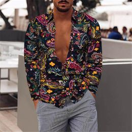 Men's Casual Shirts Linen Size Lapel Shirt Men's Fashion Cotton Long-Sleeved And Men Long Sleeve Workout Set