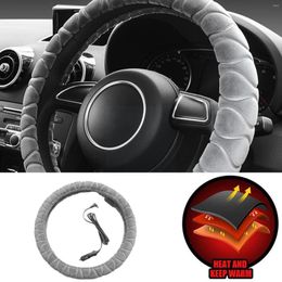 Steering Wheel Covers Winter Car Cover Heater Kits 38CM Auto Universal Heat Pads Electric R5L2