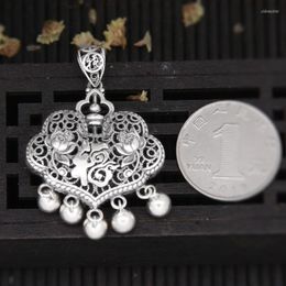 Pendant Necklaces XS National Tide Lotus Koi Long Life Lock Tassel Retro Copper Money Blessing Word Carp Pendants For Jewellery