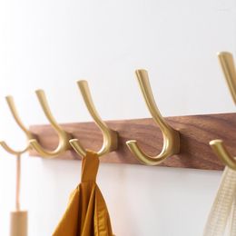 Hooks Solid Wood Coat Hook Clothes Creative Punch-free Door Rear Wall Decorative Accessories