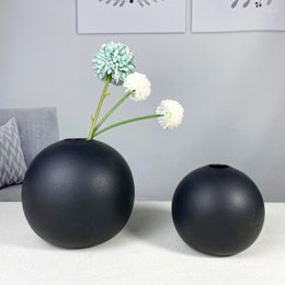 Vases NIFLHEIM Stoare Ball Flower Vase Figurines Nordic Ceramic Pot Luxury Interior Home Living Room Decoration Office Accessories