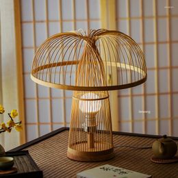 Table Lamps Vietnam Desk Design Bamboo Woven Lamp Creative Bedroom Chinese Bedside Simple Modern Warm Romantic
