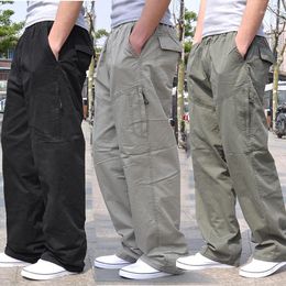 Men's Pants Summer 2023 Fashion Men Arrival Casual Loose Thin Cotton Overalls Straight Full Length Large Plus Size L-3XL4XL5XL6XL