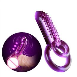 Yutong doppelte vibrierende Hahnring Vibrator M￤nnliche Zeitverz￶gerung Dual Penisspielzeug f￼r M￤nner, die H￶hepunkte erotische Erwachsene Produkte2820