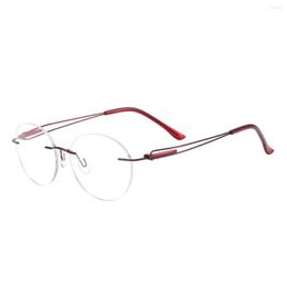 Sunglasses Frames Women Rimless Metal Optical Frame And Colorful Oval Fashion Men For Lenses Myopia Presbyopia Progressive