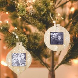 Christmas Decorations Wooden Po Frame Ornament Navidad 2023 Year Tree Pendant Crafts Xmas For Home