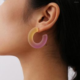 Hoop Earrings Bohemian Acrylic Earring For Women Discoloration C-Retro Personality Pierced Big Bridal Wedding Ear Clip Jewellery Gifts