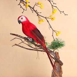 Garden Decorations 28cm Handmade Simulation Parrot Foam Feather Macaw Lawn Figurine Ornament Animal Bird Prop