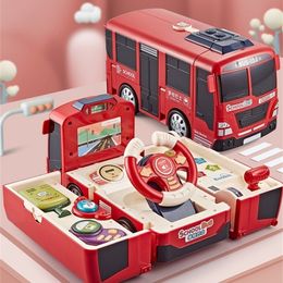 driving wheel Canada - Diecast Model car Children's Steering Wheel Bus Baby Puzzle Driving Toy Boy Transforming Multifunctional 221116