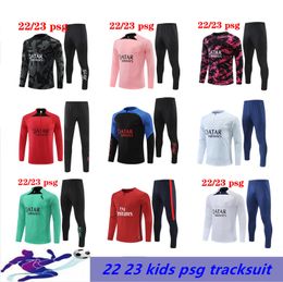 22 23 Kids psgs tracksuit 2022 2023 MBAPPE training. long sleeve Football soccer Jersey kit uniform chandal Jogging training suit