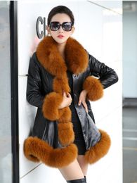 Women's Fur Long Coat Women Plus Size Jacket Hooded Ladies Faux Warm Thick Fashion Winter Fluffy