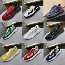 Men Leather Sneakers High Quality Patent Leather Flat Trainers Black Mesh Lace-up Casual Shoes Outdoor Runner Trainers Sport Shoes With Box NO53