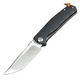 Promotion M6685 Flipper Folding Knife D2 Satin Drop Point Blade G10 with Steel Sheet Handle Ball Bearing Fast Open Folder Knives