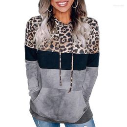 Women's Pants Women Leopard Print Hoodie Sweatshirts Autumn Long Sleeve Oversize Pullover Winter Casual Loose Pocket Hooded Top Street