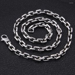 Ketten Schwere 925 Sterling Silber 7mm Halskette Einfach Für Männer Männlich Vintage Thai Steampunk Biker Halsketten Schmuck