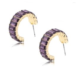 Hoop Earrings Zircon C Type Round For Women Niche Designs Versatile Ladies Party Ball Ear Pendants Jewellery Wholesale Direct Selling