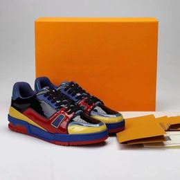 2022 Designer Sneaker Virgil Trainer Casual Shoes Calfskin Leather Abloh White Green Red Blue Letter Overlays Platform Low Sneakers Size 38-45 kmjkk000010