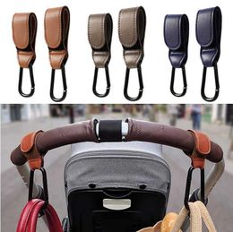 Household Sundries PU Leather Baby Bag Stroller Hook Pram Cart Organiser 360 Degree Rotatable Hook Crochet Accessories RRC458
