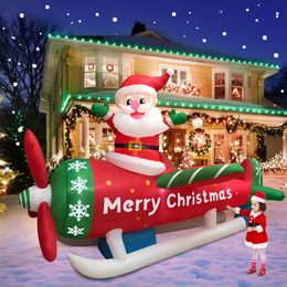 Christmas Decorations Santa Claus Inflatable Decoration for Home Outdoor Xmas Elk Pulling Sleigh Decor Yard Garden Party Prop with LED Light 221115