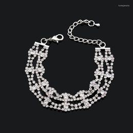 Link Bracelets DollyBling Fashionable Shining Rhinestone Crystal Bracelet Contracted Personality BRA-06091