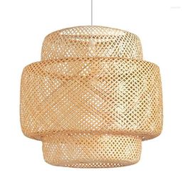 Pendant Lamps Modern Bamboo Light Rattan Lights Fixture Wicker Chandelier Basket Ceiling Hanging Lamp