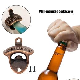 Openers Sublimation Creative Wall Corkscrew Antique Beer Bottle Opener Zinc Alloy Walls Corkscrews Wallmounted Kitchen Gadgets Drop Dhzsg