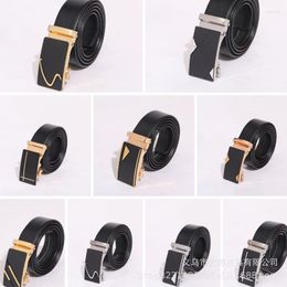 Belts Men's Luxury Automatic Buckle Belt PU Leather Waist Ratchet Gold Silver Male High Quality Business Waistband