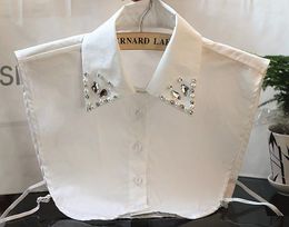 Choker Fashion Sweater Shirt Collar False Spring Summer Fake Crystal Cotton Blouse Necklace All Match