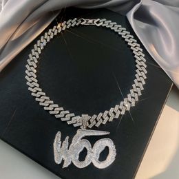 Pendant Necklaces Woo Baby Iced Out for Men Hip Hop Cuban Chain Women Fashion and Contracted Link Necklace Choker Fine Jewelry 221114