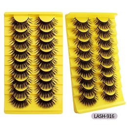 Reusable Handmade Mink False Eyelashes Eye Tail Lengthening Naturally Soft & Vivid Multilayer Thick Curly Winged Fake Lashes Messy Crisscross Eyelash Extensions