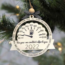 Christmas Decorations Tree Gasoline Drum Decoration Hanging Ornaments Personalized Xmas Wood Pendant RRA605