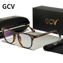 Sunglasses Frames GCV Brand Rivets Square Frames Men Women The Blu-Ray Computer Goggles Ultralight Blue Light Johnny Depp Same Paragraph Glasses T2201114