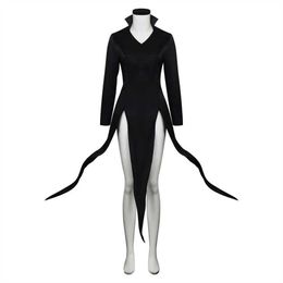 Cosplay Wigs Senritsu No Tatsumaki Cosplay Costume anime One Punch Man Terrible Tornado Black Dress COS Outfits for Women T221115