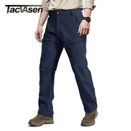 Men's Pants TACVASEN Softshell Military Tactical Men Solid Fleeced Warm Army Airsoft Trousers Casual Cargo Work Hike Ski Pant 221116