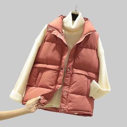 Women's Vests Women Sleeveless Vest Winter Warm Plus Size 2XL Down Cotton Padded Jacket Female Veats Mandarin Collar Waistcoat 221116