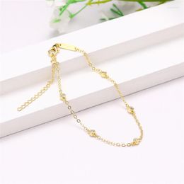 Anklets Huitan Fashion Contracted One Piece Chain Anklet For Women White CZ Paved Versatile Girl Barefoot Sandals Bracelet Ankle Jewelry