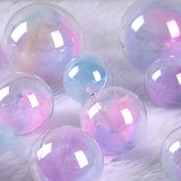 50Pcs Christmas Ball 8 CM Dia Clear Plastic Hanging Balls Wedding Candy Gifts Favors Packing Supplies