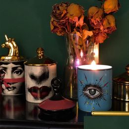 Candle Holders 20 Style Art Face Candle Holder Mtifunctional Ceramic Storage Jar Stand For Home Decoration Drop Delivery 2021 Garden Dhhrd