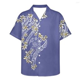 Men's Casual Shirts Men Plus Size Men's Clothing Vintage Turtle Frangipani Print Latest Shirt Designs For Excellent Quality Mens