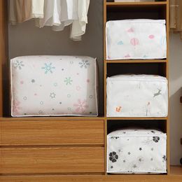 Clothing Storage Printe Clothes Quilt Bag Blanket Closet Sweater Organizer Box Sorting Pouches Cabinet Container Travel Home Drop