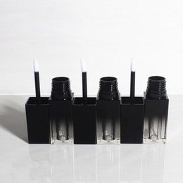 Tubo sfumato per rossetto sfumato nero fai-da-te da 100 pezzi 5 ml di forma quadrata vuoto per lucidalabbra