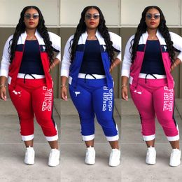 2024 Designer Brand Women Tracksuits Jogging Suits PINK print two Piece Set Long Sleeve Sweatsuits jacket pants patchwork Outfits Fall Winter casual Clothes 8964-0