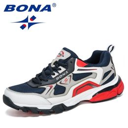 Dress Shoes BONA Style Action leather Sneakers Men Trainers Zapatillas Hombre Man Masculino Sports Running Comfortable 221116