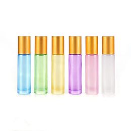 10ML Thick Glass Roll On Essential Oil Bottle Empty Perfume Vials with Stainless Steel Roller Ball LX7414