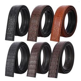 Belts Mens Leather Belt Strap Ratchet Automatic Waistband No Buckle Only