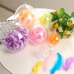 5 CM Dia Clear Plastic Christmas Ball Ornament Candy Gift Box For Baby Shower Wedding Decoration Supplies 100PCS