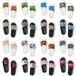 men women custom slippers shoes artoon animal design diy word black white blue red mens trainer 028